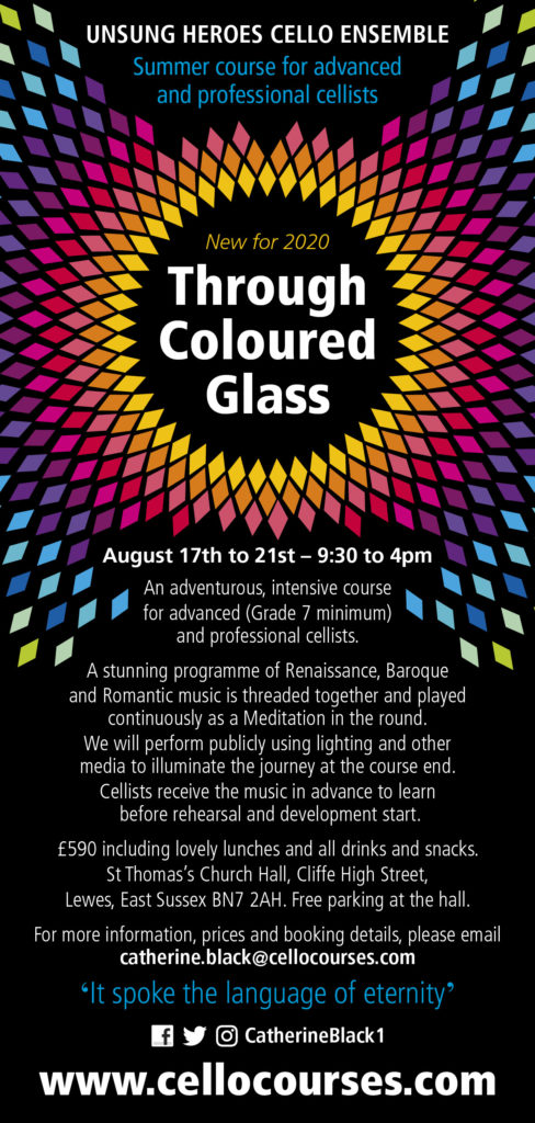 Through Coloured Glass - musical Meditation for cello ensemble