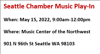 Seattle Play-in May 15, 2022 at Music Center of the Northwest